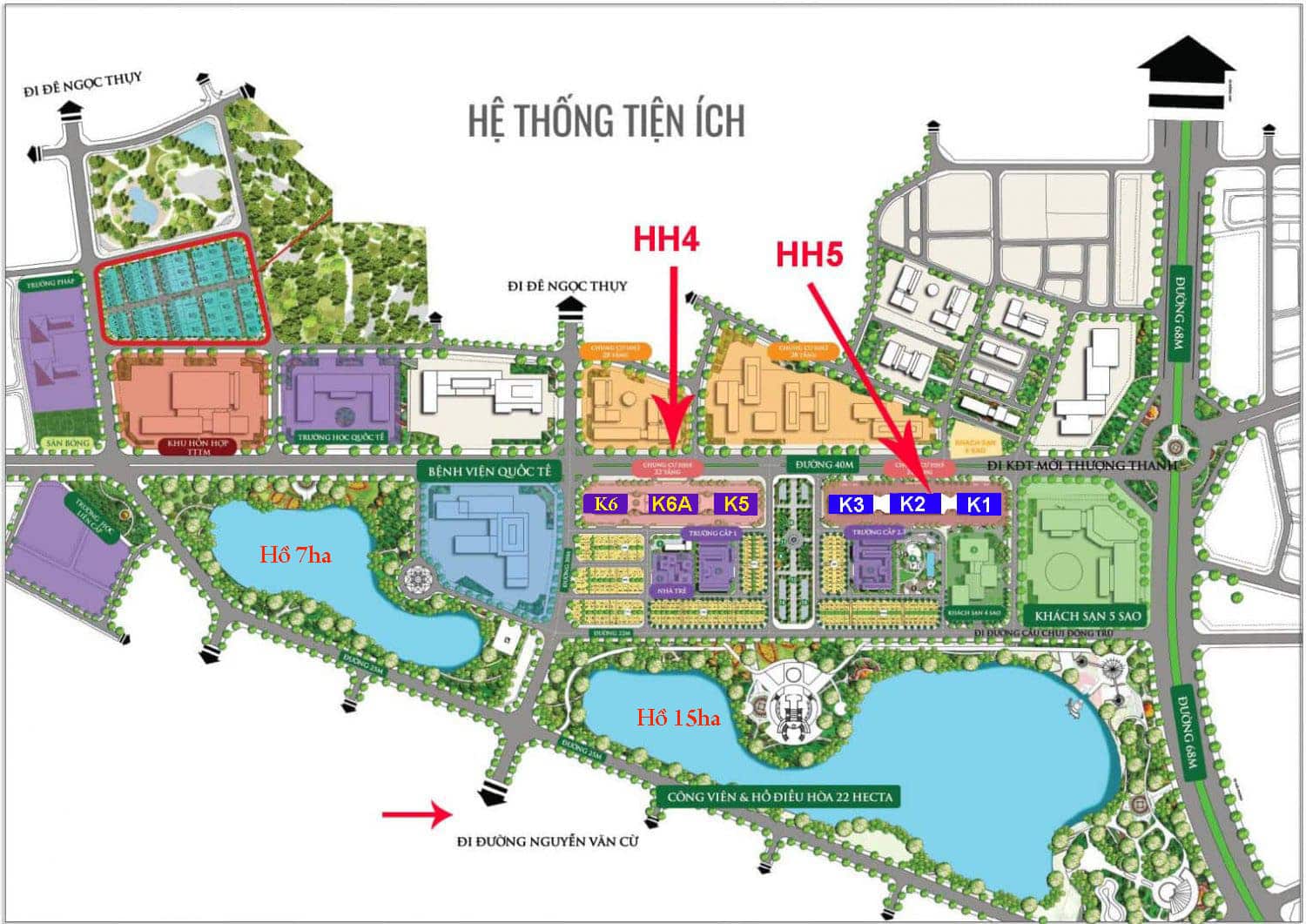 Mặt bằng tổng thể tiện ích Khai Sơn City Long Biên